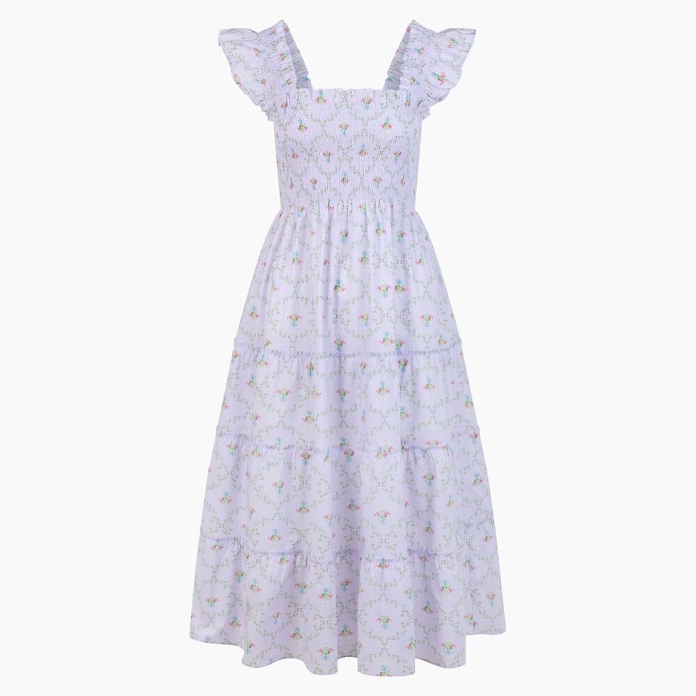 Hill House Home x La Coqueta Ellie Nap Dress - Lilac Trellis (New with Tags)